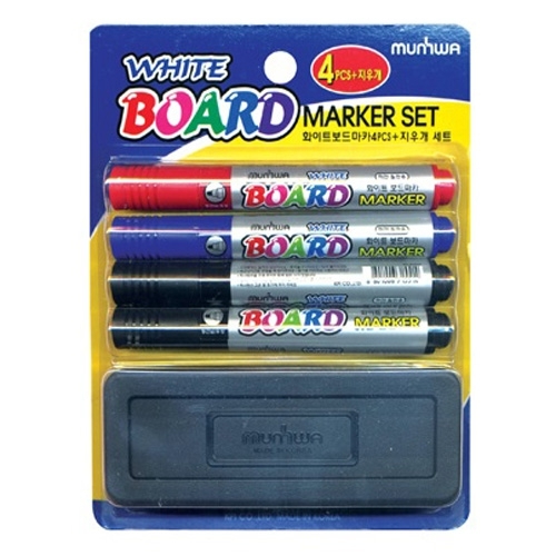 [문화]보드마카+지우개세트 / 4개+지우개