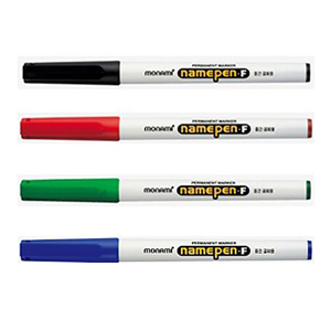 [모나미]중간글씨용네임펜F / 빨강,파랑,초록,검정12자루