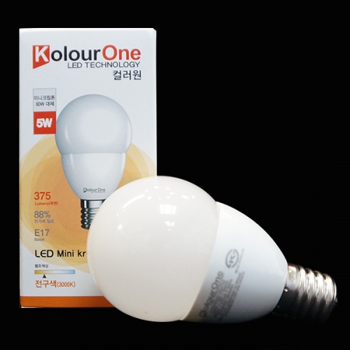 [컬러원]LED미니크립톤 5W KS E14/E17 주광색/전구색