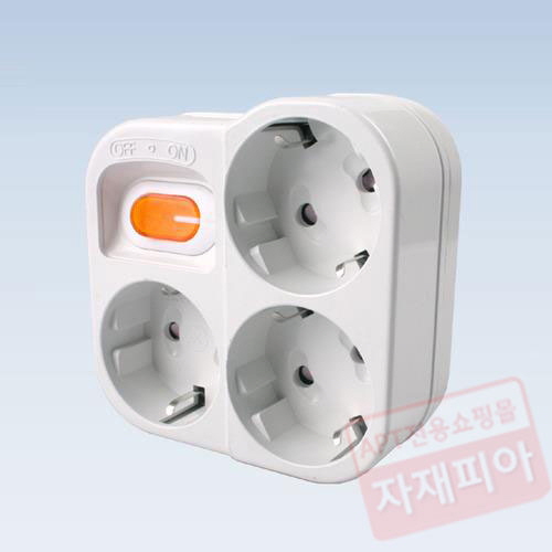 절전 사각3구 꽂음식 멀티 콘센트