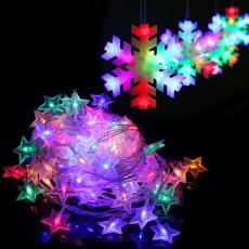 [트리(츄리)용품] LED 눈장식/별장식8조 자동컬러변환