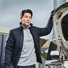 윌비 PR-706 카모 네이비 패딩 점퍼