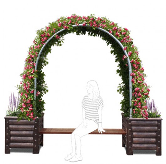 H16형 - 엠보정사각화분 + 아치파고라