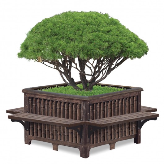 B15 대나무형 정사각화분 의자형